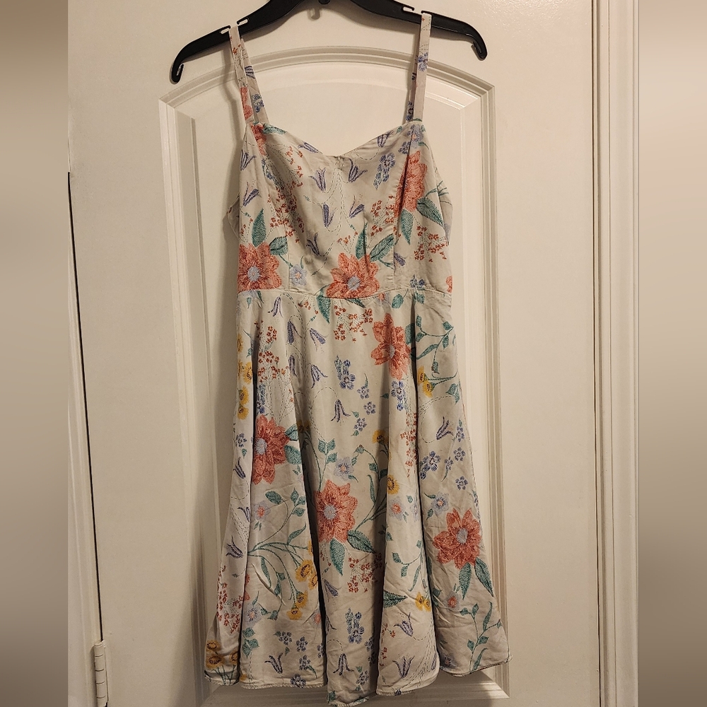 Old Navy Grey Floral Sleeveless Mini Summer Sundress 90's Style Sz S/P
